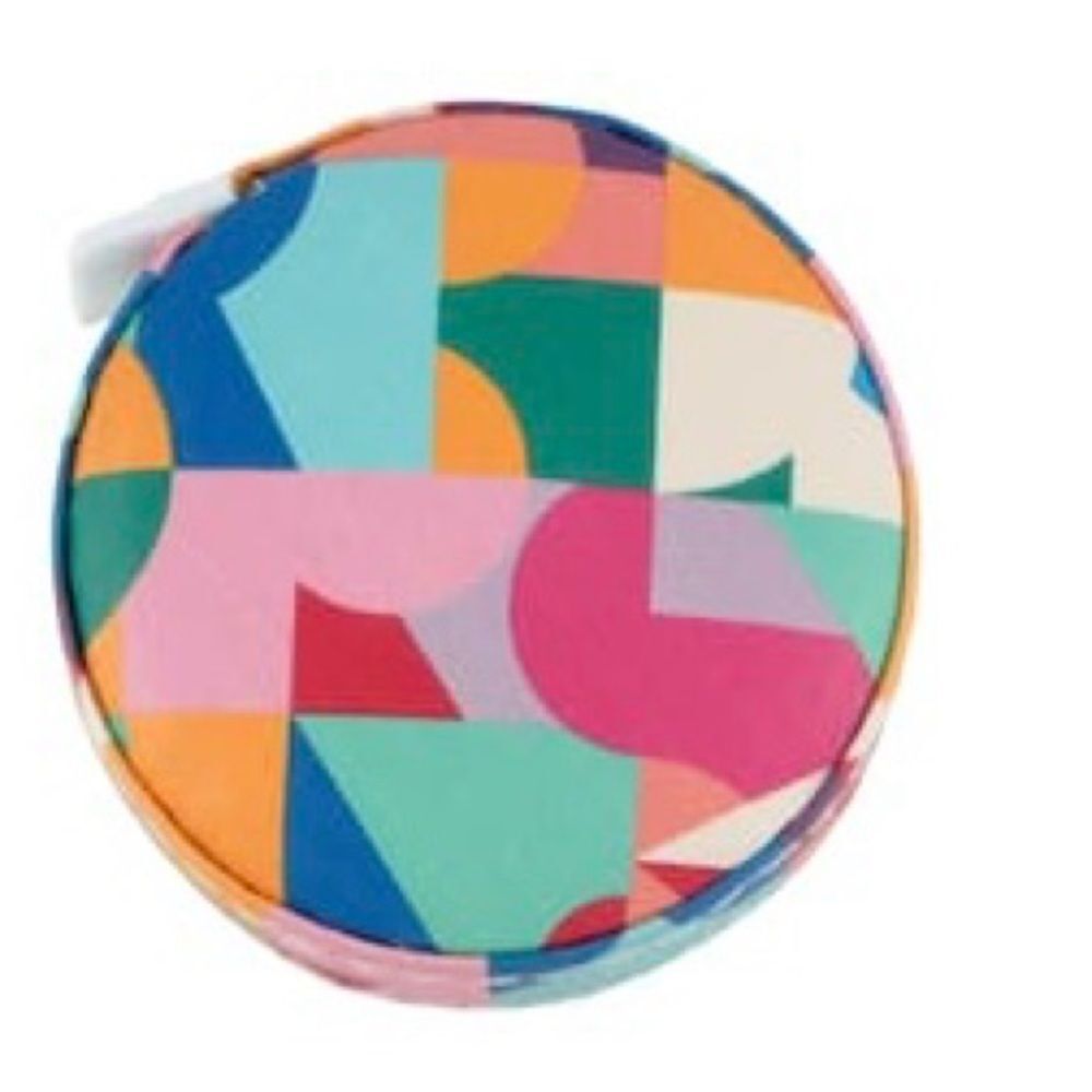 Round Multicolor Patterned Accessory Pouch - Women Other